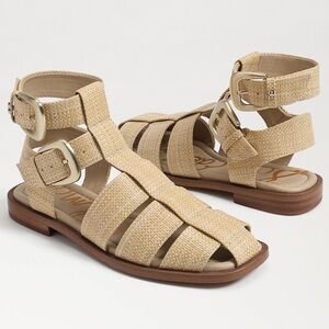 Sam Edelman Dawn Fisherman Bleached Beachwood Weave Women’s Sandals Sz 9.5